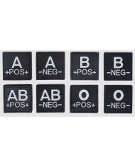Bloedgroep Rubber Patches Met Klittenband Zwart