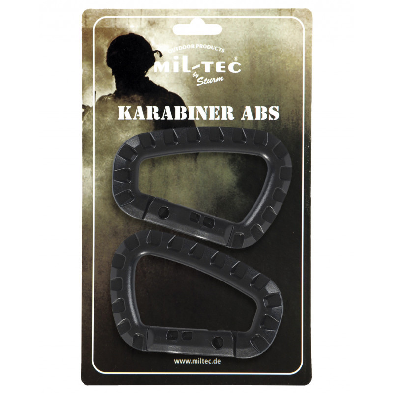 2 platte ABS Karabijnhaken