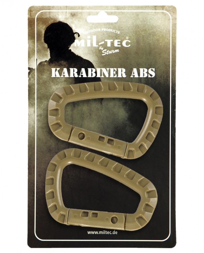 2 platte ABS Karabijnhaken