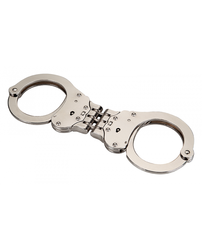 Paire de Menottes à Charnières Nickel Serrures Doubles