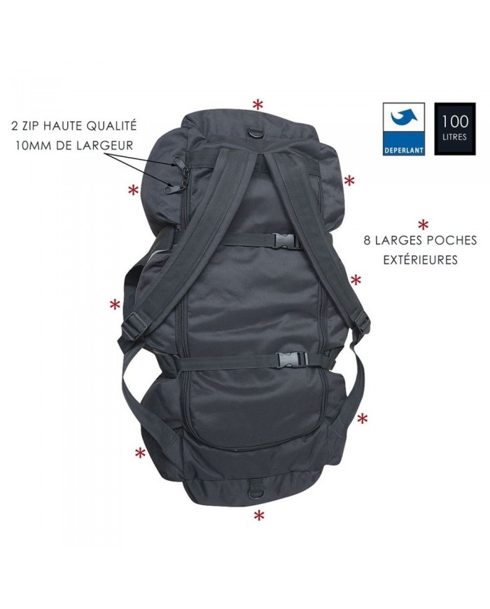 Sac Commando OTAN 100 Litres Noir